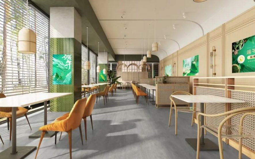 餐飲店石晶地板墻板應(yīng)用案例