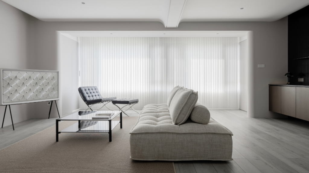 暖灰色裝修效果圖--應(yīng)用小藍鯨石晶源木OP514石晶地板