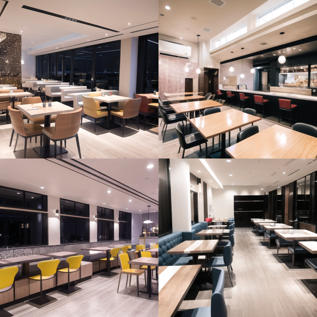 小藍(lán)鯨石晶地板墻板餐飲連鎖店設(shè)計(jì)裝修效果圖