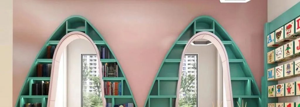 小藍(lán)鯨石晶地板、石晶墻板幼兒園裝修效果圖案例